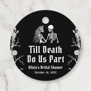 Halloween Till Death Do Us Part Bridal Shower Favour Tags