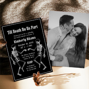 Halloween Till Death Do Us Part Bridal Shower Invitation