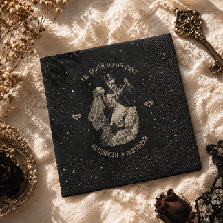 Halloween Till Death Do Us Part Gothic Black Napkin