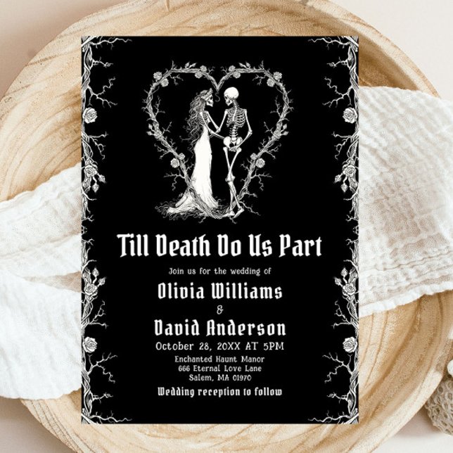 Halloween Till Death Do Us Part Gothic Wedding Invitation (Creator Uploaded)