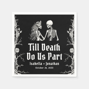 Halloween Till Death Do Us Part Skeletons Wedding Napkin