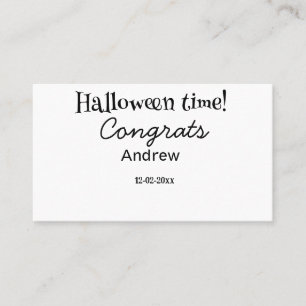 Halloween time congrats add name date year graduat business card