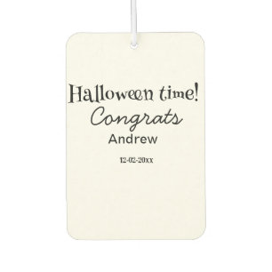 Halloween time congrats add name date year graduat car air freshener