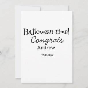 Halloween time congrats add name date year graduat holiday card