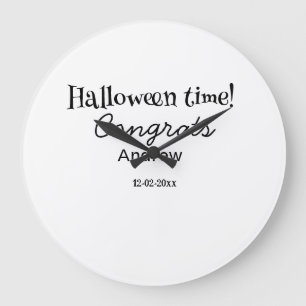 Halloween time congrats add name date year graduat large clock