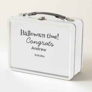Halloween time congrats add name date year graduat metal lunch box