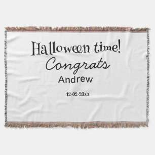 Halloween time congrats add name date year graduat throw blanket
