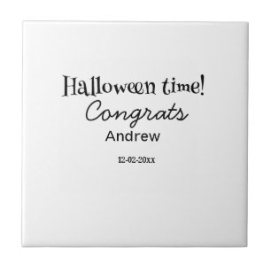 Halloween time congrats add name date year graduat tile