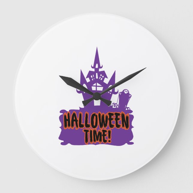 Halloween Time!   Large Clock (Front)