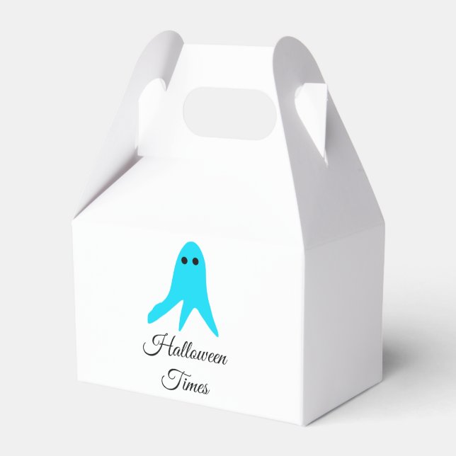 Halloween times blue ghost scribble hand-drawn fal favour box (Front Side)