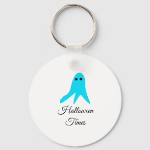 Halloween times blue ghost scribble hand-drawn fal key ring