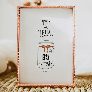 Halloween Tips Scan QR Code Cash App Payment Sign
