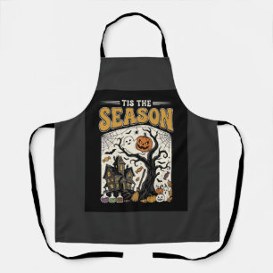 Halloween Tis The Season Haunted House Design_1 Apron