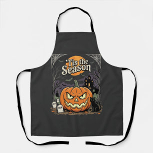 Halloween Tis the Season Pumpkin Cat Design_1 Apron