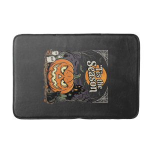 Halloween Tis the Season Pumpkin Cat Design_1 Bath Mat