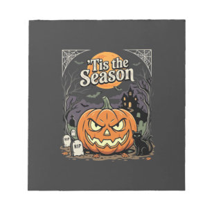 Halloween Tis the Season Pumpkin Cat Design_1 Notepad