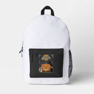 Halloween Tis the Season Pumpkin Cat Design_1 Printed Backpack
