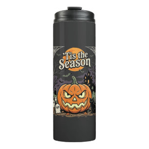 Halloween Tis the Season Pumpkin Cat Design_1 Thermal Tumbler