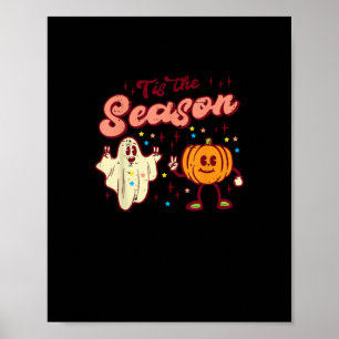 Halloween Tis The Season Retro Costume Groovy Wome Poster