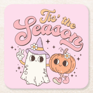 Halloween Tis the Season Square Paper Coaster