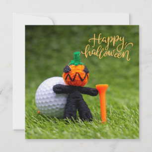 Halloween to golfer with golf ball Halloween Card