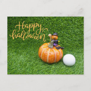 Halloween to golfer with golf ball Postcard