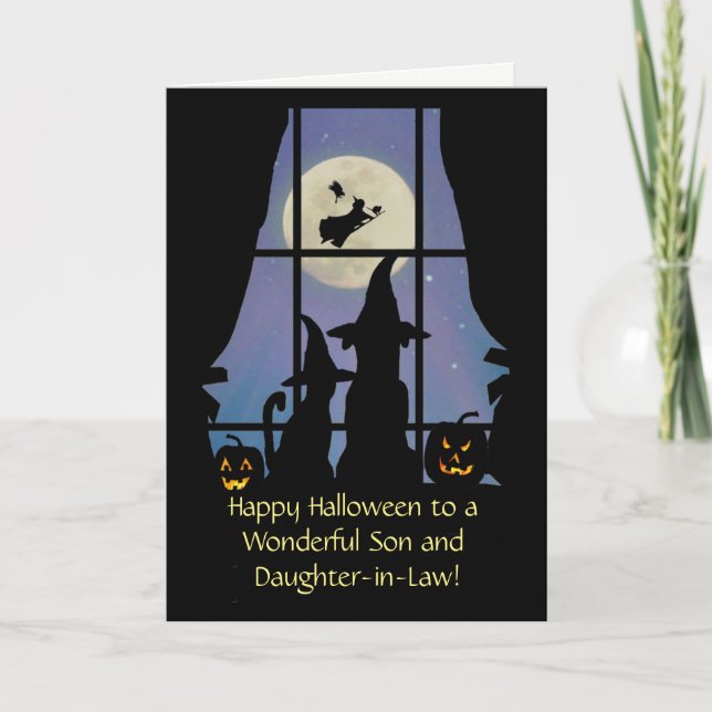Halloween to Son and Daughter in Law Cute Card (Front)