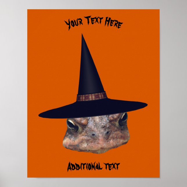 Halloween Toad Face Witch Personalised  Poster (Front)