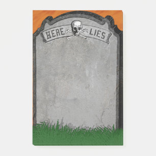 Halloween Tombstone Grave Skull Crossbones Post-it Notes