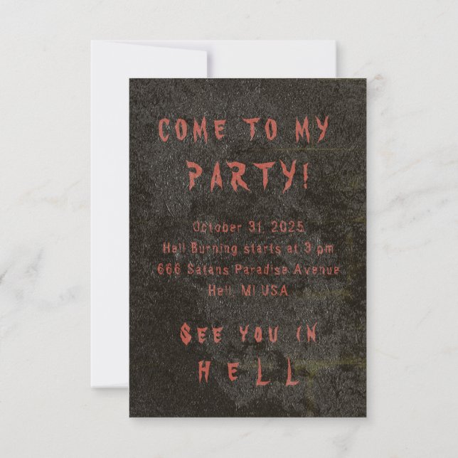 Halloween Tonic CHANGE COLOR - Invitations / RSVP (Back)