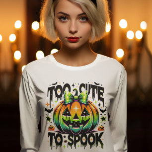 Halloween Too Cute To Spook Coquette Pumpkin T-Shirt