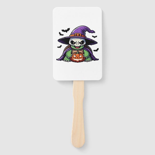 Halloween Tortoise Turtle Witch Hat Costume Spooky Hand Fan (Front)