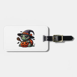 Halloween Tortoise Turtle Witch Hat Costume Spooky Luggage Tag
