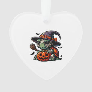 Halloween Tortoise Turtle Witch Hat Costume Spooky Ornament