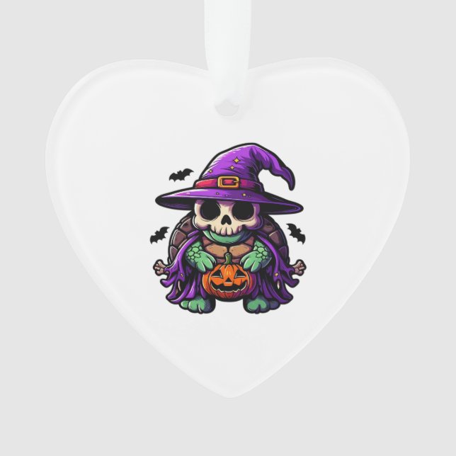Halloween Tortoise Turtle Witch Hat Costume Spooky Ornament (Front)