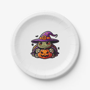 Halloween Tortoise Turtle Witch Hat Costume Spooky Paper Plate