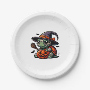 Halloween Tortoise Turtle Witch Hat Costume Spooky Paper Plate
