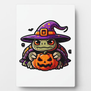 Halloween Tortoise Turtle Witch Hat Costume Spooky Plaque