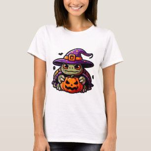 Halloween Tortoise Turtle Witch Hat Costume Spooky T-Shirt
