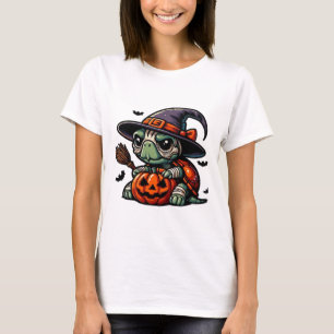 Halloween Tortoise Turtle Witch Hat Costume Spooky T-Shirt