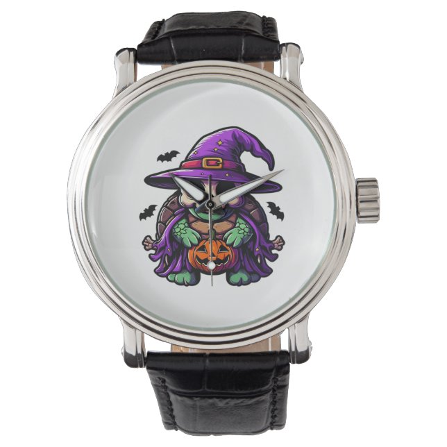 Halloween Tortoise Turtle Witch Hat Costume Spooky Watch (Front)