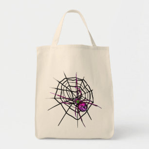 Halloween Tote Bag with Spider and Web