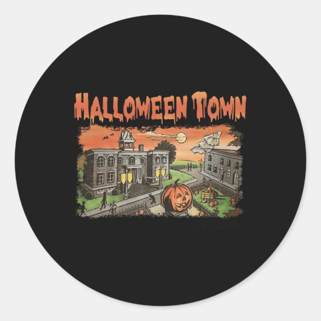 Halloween Town Est 1998 Halloween Party Cute Hallo Classic Round Sticker (Front)