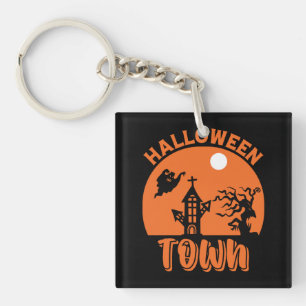 Halloween Town – Haunted House & Pumpkin Key Ring