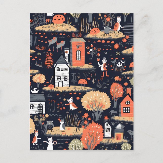 Halloween Town Poster Postcard (Front)