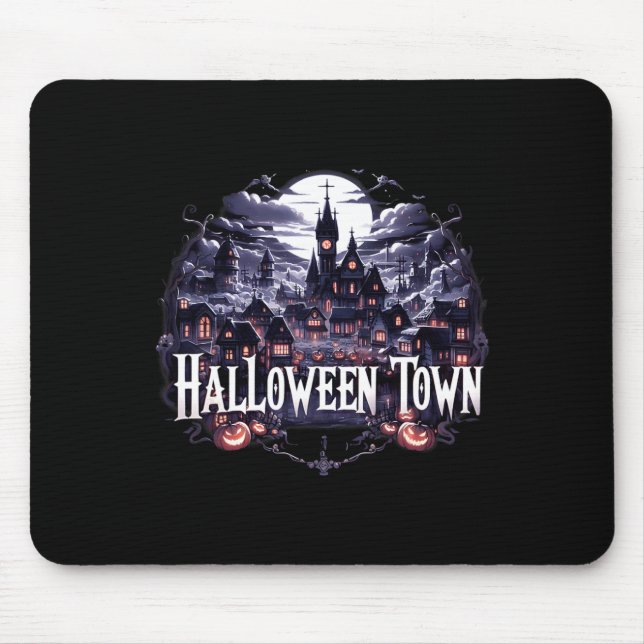 Halloween Town Skeleton Ghost Pumpkin Halloween To Mouse Mat (Front)