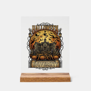 Halloween Town University Haunted Mansion Spooky C Acrylic Sign