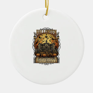 Halloween Town University Haunted Mansion Spooky C Ceramic Tree Decoration