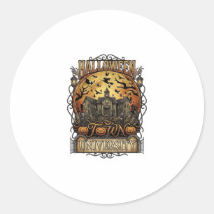 Halloween Town University Haunted Mansion Spooky C Classic Round Sticker