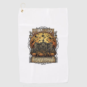 Halloween Town University Haunted Mansion Spooky C Golf Towel